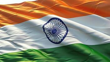 ai generato India bandiera sfondo con polka puntini bianca fuochi d'artificio foto