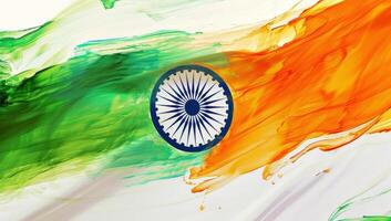 ai generato un India bandiera sfondo con colore striature foto
