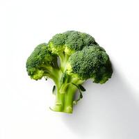 ai generato fresco broccoli isolato su un' bianca sfondo. alta risoluzione. ai generativo foto