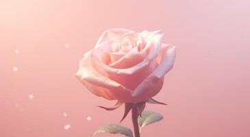 ai generato video clip di un' rosa rosa su un' leggero rosa sfondo foto