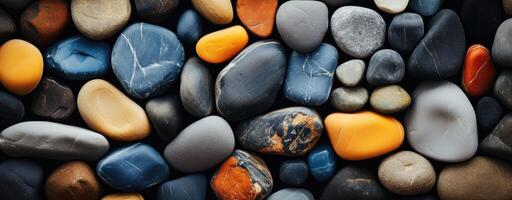 ai generato un' vicino su di rocce nel molti diverso colori, foto