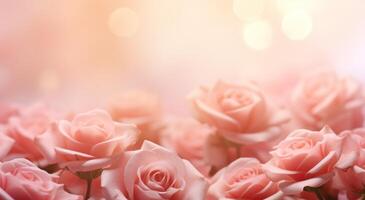 ai generato rosa Rose fioritura su il schermo su un' leggero sfondo foto