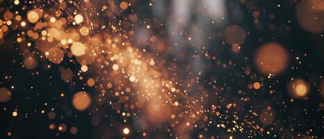 ai generato sparklers contro un' buio sfondo con raggiante bokeh foto