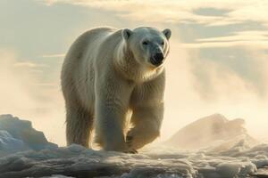 ai generato polare orso nel il artico habitat generativo ai foto