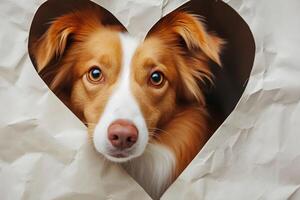 ai generato peloso san valentino cani festeggiare amore con cuori foto