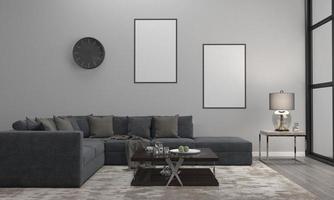 3d reso interno moderno soggiorno telaio con divano - divano e tavolo