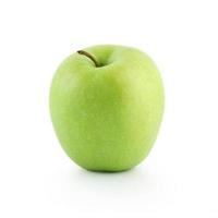 mela verde su bianco foto