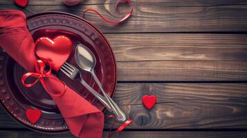 ai generato elegante San Valentino cena posto ambientazione foto