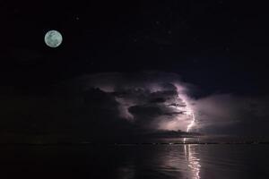 luna piena nel cielo scuro foto