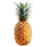 ai generato fresco ananas - succoso tropicale frutta isolato su bianca sfondo foto