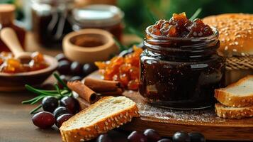 ai generato Ramadan Data marmellata - un' dolce e versatile diffusione per ogni occasione foto