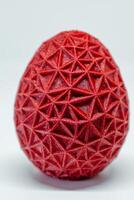 3d stampato uovo, Pasqua oggetto, voronoi poligonale stile decorazione foto