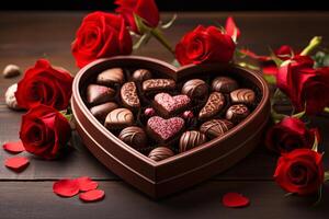 ai generato cioccolatini per San Valentino giorno foto