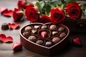 ai generato cioccolatini per San Valentino giorno foto