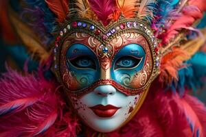 ai generato tradizionale carnevale maschera foto