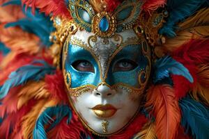 ai generato tradizionale carnevale maschera foto