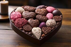 ai generato cioccolatini per San Valentino giorno foto