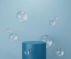 podio di rendering 3d astratto con bolla d'acqua foto
