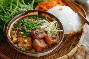 ai generato ciambella cha ah Noi vietnamita tradizionale piatto foto