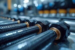 ai generato alto pressione tubo flessibile tubo per il settore automobilistico industria. idraulica foto
