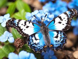 ai generato avvicinamento tiro di un' bellissimo farfalla foto