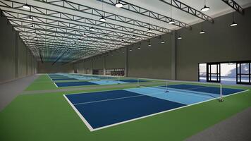 3d rendere interno pickleball Tribunale illustrazione foto