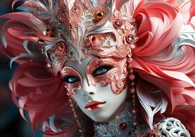 ai generato veneziano carnevale costume maschera. tradizione e fascino foto
