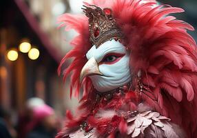 ai generato veneziano carnevale maschera. tradizione e fascino foto