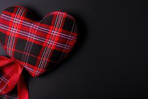 ai generato tartan cuore sfondo foto