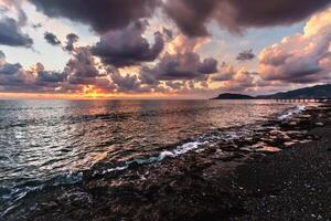 alanya castello e spiaggia nel inverno foto