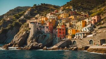 ai generato magnifico cinque terre Italia foto