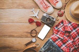 viaggio Accessori costumi. passaporti, bagaglio, il costo di viaggio mappe preparato per il viaggio foto