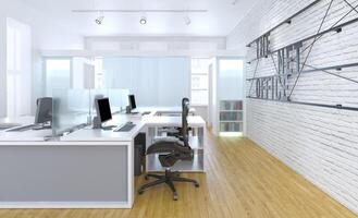 moderno ufficio interno 3d foto