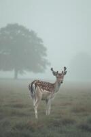 ai generato rosso cervo nel il natura habitat durante il cervo solco natura ai generato foto