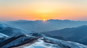 ai generato foto bellissimo neve coperto montagne paesaggio ai generato