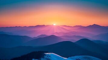 ai generato foto bellissimo neve coperto montagne paesaggio ai generato