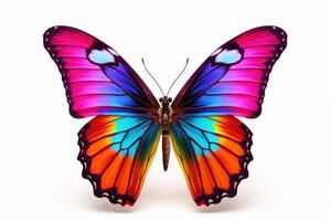 ai generato colorato farfalla design isolato su bianca sfondo foto