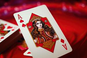 abile signora vince poker con pieno Casa foto