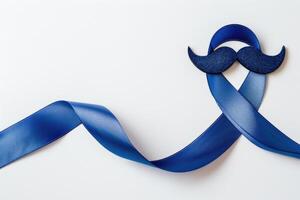ai generato blu nastro baffi per Uomini Salute sostegno. ideale per assistenza sanitaria e speciale occasioni. foto