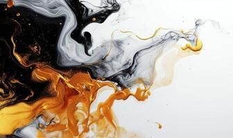 ai generato nero e oro marmorizzazione modello. d'oro marmo liquido struttura. fluido arte. foto