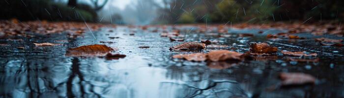 ai generato piovoso giorno riflessi, sfondo Immagine, generativo ai foto