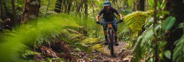 ai generato montagna bike sentiero, sfondo Immagine, generativo ai foto