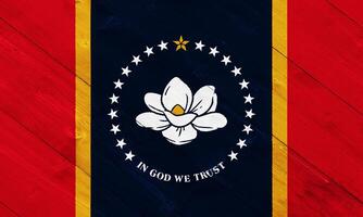 bandiera di Mississippi stato Stati Uniti d'America su un' strutturato sfondo. concetto collage. foto