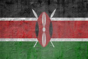 bandiera di repubblica di Kenia su un' strutturato sfondo. concetto collage. foto