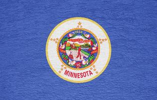bandiera di Minnesota stato Stati Uniti d'America su un' strutturato sfondo. concetto collage. foto
