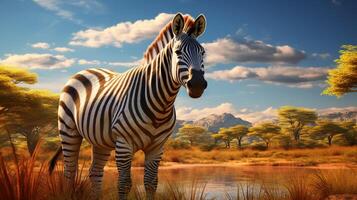 ai generato zebra alto qualità Immagine foto