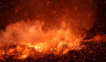 bellissimo Diwali raggiante petardo, fuoco di cracker esplosione su nero sfondo foto