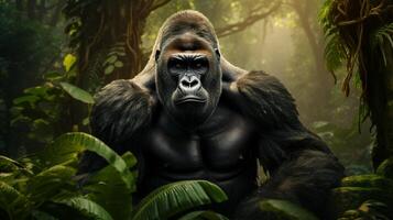 ai generato gorilla alto qualità Immagine foto