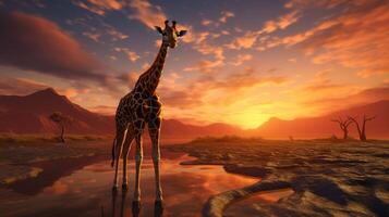 ai generato giraffa alto qualità Immagine foto