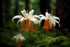 ai generato foresta giglio fiori. creare ai foto